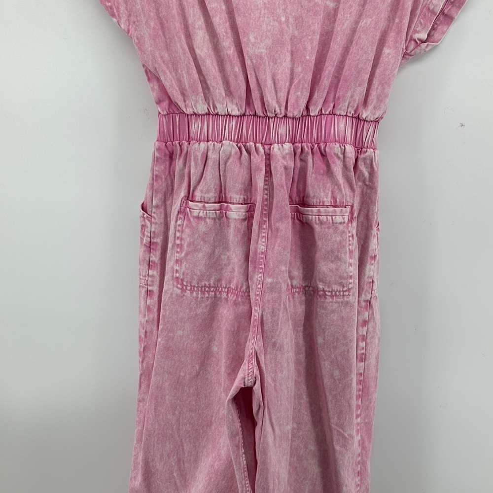 Simply Southern Barbie Retro Effortless Utility Light Pink Denim Jumpsuit SzS - Picture 9 of 11